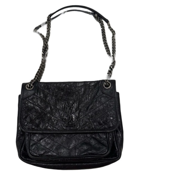 YSL Niki Baby Medium Quilted Crinkled-leather Shoulder Bag - Picture 1 of 16